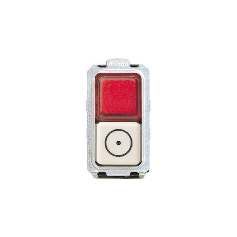 Magic pulsante 1P NO e portalampada di segnalazione 24V rosso BTICINO 5057R