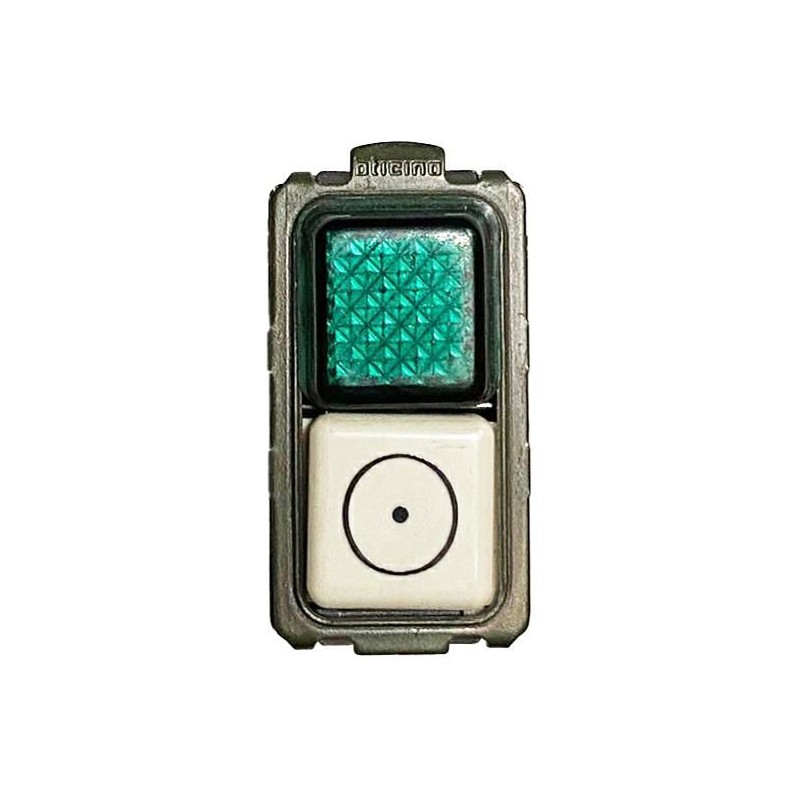 Magic pulsante 1P NO e portalampada di segnalazione 24V Verde BTICINO 5057V