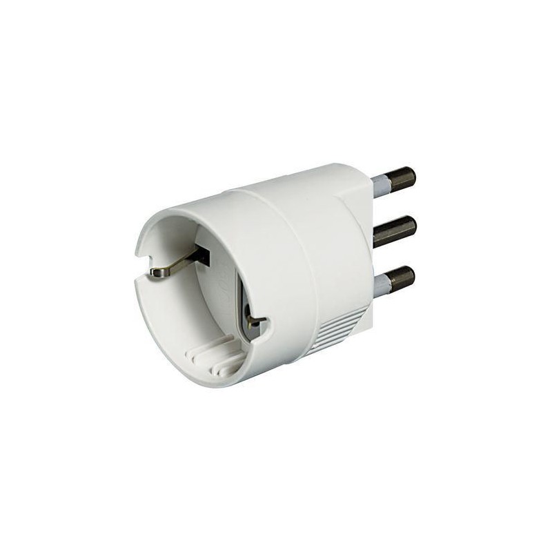 Adattatore con spina Bticino 2P+T 16A presa tedesca Bianco BTICINO S3624DE