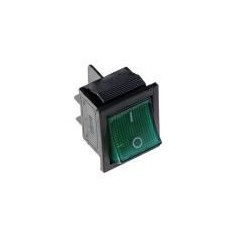 Interruttore a bascula bipolare luminoso Verde 230v On-Off KONELCO GBC 24231010