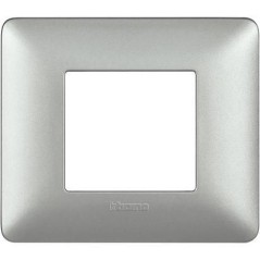 Placca Matix 2 Moduli Silver BTICINO AM4802MSL