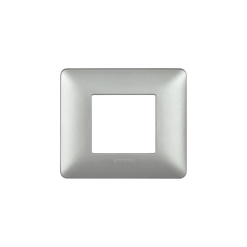 Placca Matix 2 Moduli Silver BTICINO AM4802MSL