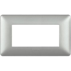 Placca Matix 4 Moduli Silver BTICINO AM4804MSL