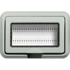 Placca Idrobox IP55 4 posti per LivingLight o Luna grigio BTICINO 24604