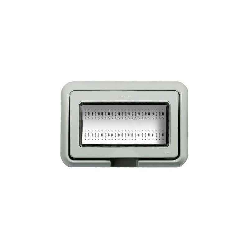 Placca Idrobox IP55 4 posti per LivingLight o Luna grigio BTICINO 24604