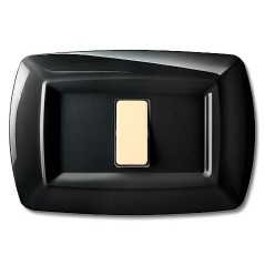 Tondo' Placca 1 Modulo Nero ELETTROCANALI ECL2591N