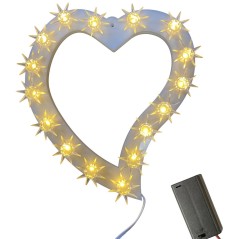 Cuore Con 16 Led in Plexiglass Bianco