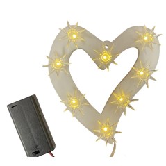 Cuore Con 8 Led in Plexiglass Bianco