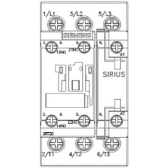 Contattore 3 poli 17A S0 1NA+1NC 230VCA SIEMENS 3RT2025-1AL20