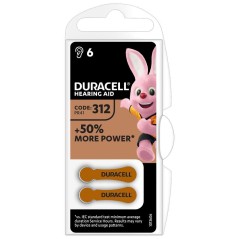 6 BATTERIE ACUSTICHE DURACELL FORMATO 312