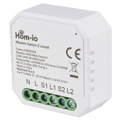 Modulo Switch 2 Canali HOM-IO 2x150W LED - 2x1150W Domotica MELCHIONI 559593056